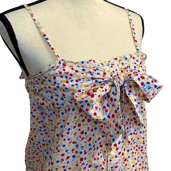 Jack by BB Dakota Multicolored Ditsy Floral Top Size Small Bow Front - Picture 3 of 6